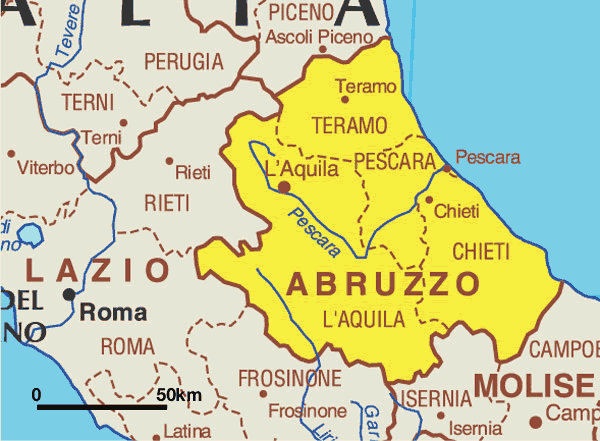 Teramo Abruzzo Italy map